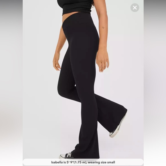 OFFLINE By Aerie Real Me Waffle High Waisted Ruched Flare Legging XS Short - Picture 6 of 8